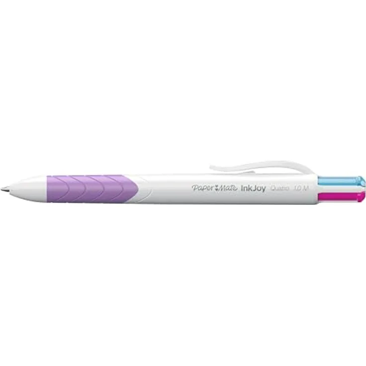 Paper Mate Inkjoy Quatro, Druck-Kugelschreiber mit 4 Farben und Gummigriffzone, 12er Pack
