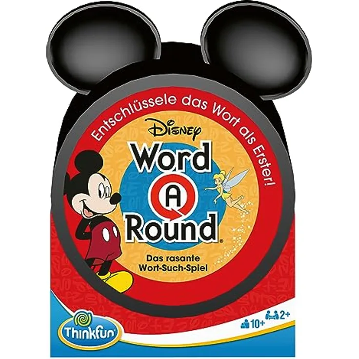 ThinkFun - 76549 WordARound-Disney - Das Wortsuchspiel. Entschlüssle das Wort als Erster! Ein Suchspiel für 2-4 Spieler ab 10 Jahren.