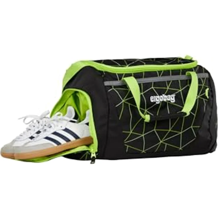 ergobag Sporttasche Sportbag Lumi-Edition, Kindersporttasche in CyBär Race (schwarz / neongrün / grau) – Bild 3