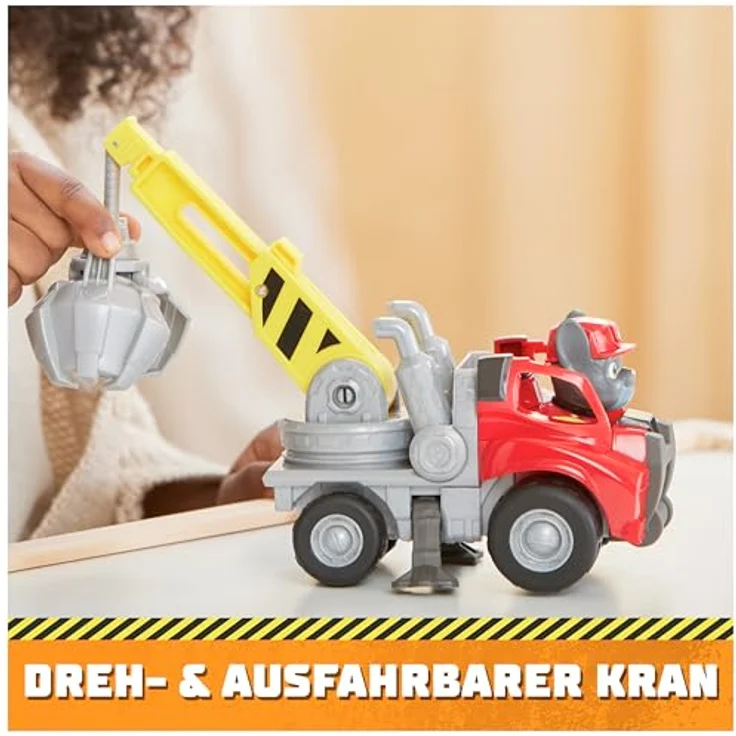 Spin Master Rubble & Crew, Kran-Baufahrzeug Solid Charger mit dreh- und ausfahrbarem Ausleger, inkl. abnehmbarer Spielfigur, für Kinder ab 3 Jahren – Bild 3