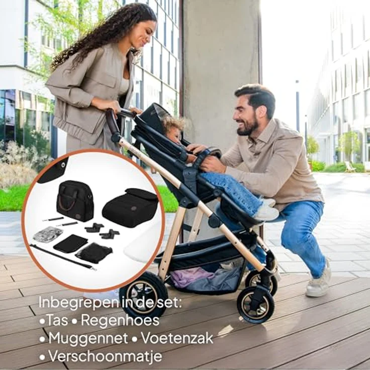 Lionelo Amber 3in1, Kinderwagen mit ADAC-zertifiziertem Autositz, umkehrbarem Sitz, großen Profilrädern und UPF50+-Sonnenschutz – Bild 9