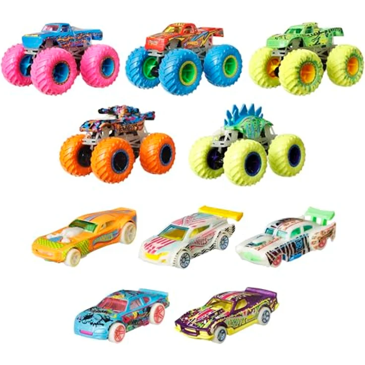 Hot Wheels Monster Truck Glow In The Dark Car Bundle – Bild 3