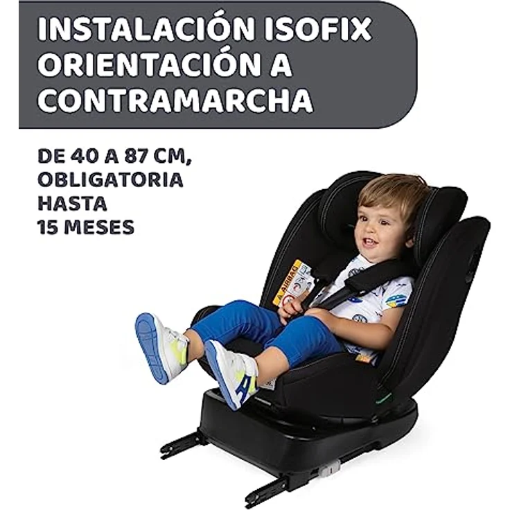 Chicco Autokindersitz UNICO EVO I-SIZE, Autositz 0-36 kg, 0-12 Jahre, Isofix, Rotationssystem, grau – Bild 6