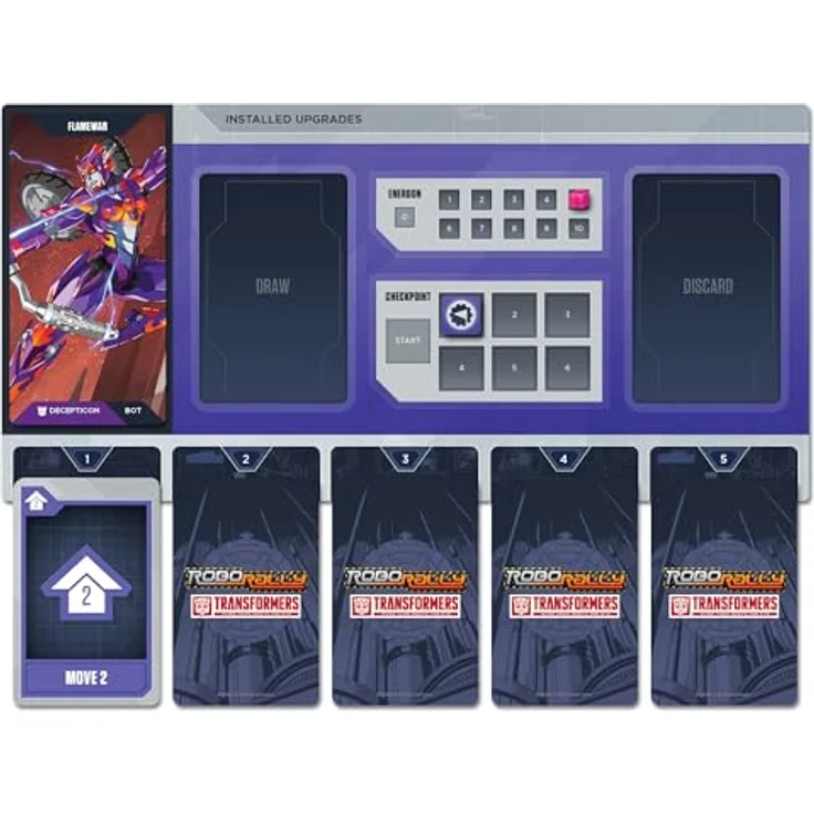 Renegade Game Studios: Robo Rally: Transformers – Rennbrettspiel, mit 6 Transformers Miniaturen, ab 14 Jahren, 2–4 Spieler, 45–90 Minuten – Bild 4
