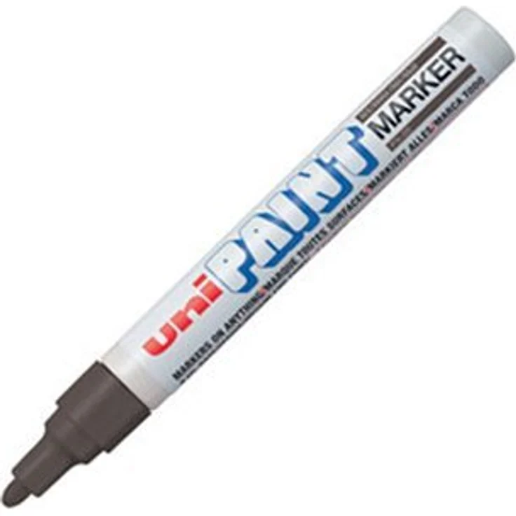 uni-ball Permanentmarker Lackmalstift PX-20, schwarz, wasserfest, lichtbeständig, rundspitze, Alu Schaft – Bild 2