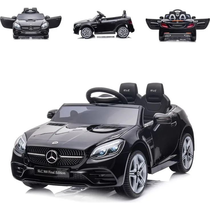 Chipolino Kinder Elektroauto Mercedes Benz SLC300, mit Fernbedienung, MP3-Player, Bluetooth und LED-Beleuchtung, schwarz