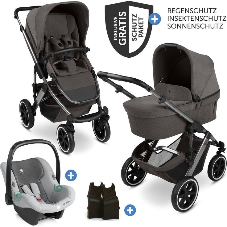 ABC Design Salsa 5 Air 3in1 Kinderwagen-Set, inkl. Babywanne, Autositz Tulip Pearl, Sportsitz, XXL Zubehörpaket, Almond, mit Gratis Mobilitätsgarantie