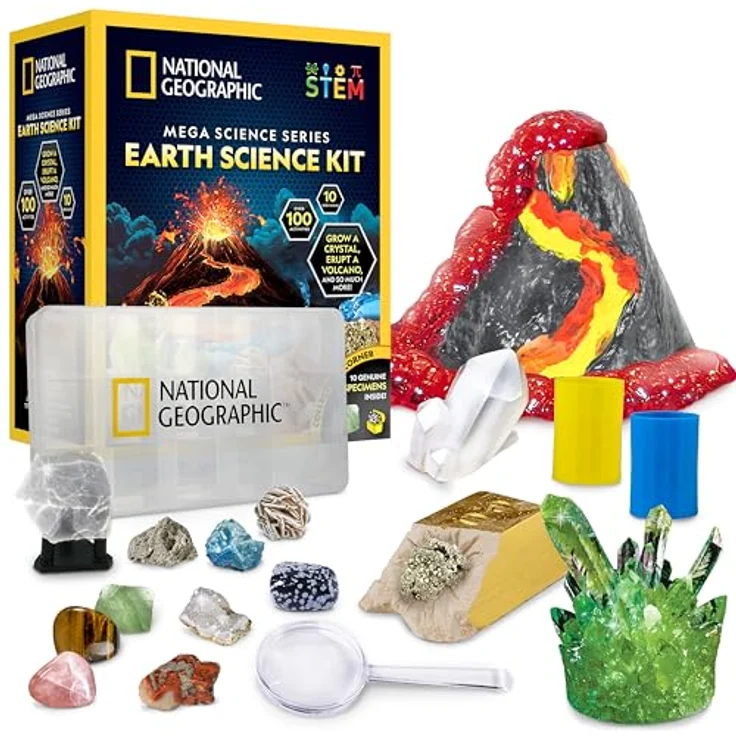 Blue Marble NATIONAL GEOGRAPHIC Earth Science Kit - Over 15 Science Experiments and STEM Activities for Kids, Includes Crystal Grow Kit, Volcano Science Kit – Bild 1