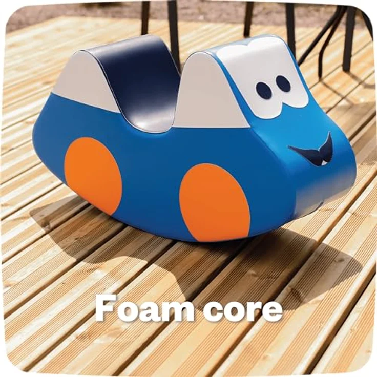 IGLU SOFT PLAY Schaukelpferd, Kinder Schaukeltier aus PE-Schaum mit veganem Lederbezug, blau, fördert motorische Fähigkeiten und Gleichgewichtssinn – Bild 5