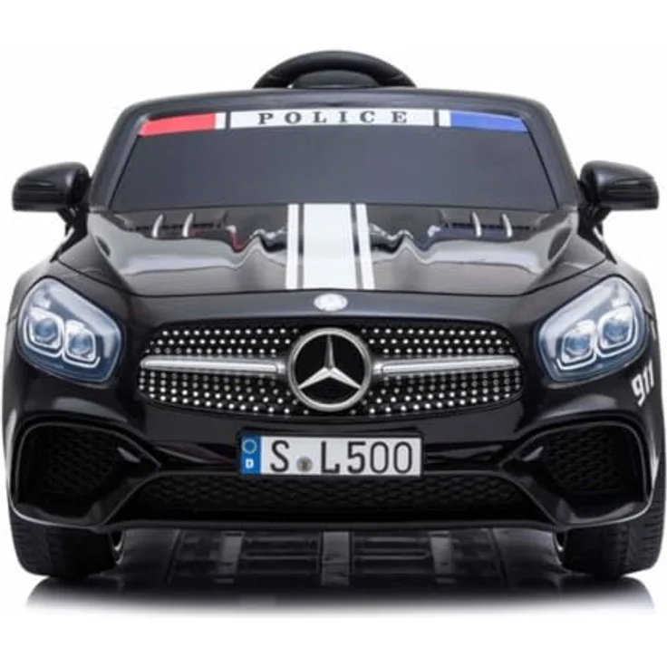 Mercedes Elektro-Polizeiauto 12V SL500 AMG, 1-6 Jahre, Fernbedienung, Schwarz – Bild 2