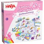 HABA Einhorn Glitzerglück, Spielesammlung mit 9 abwechslungsreichen Spielen für 2–4 Kinder, einfache Regeln, fördert Kreativität und Konzentration