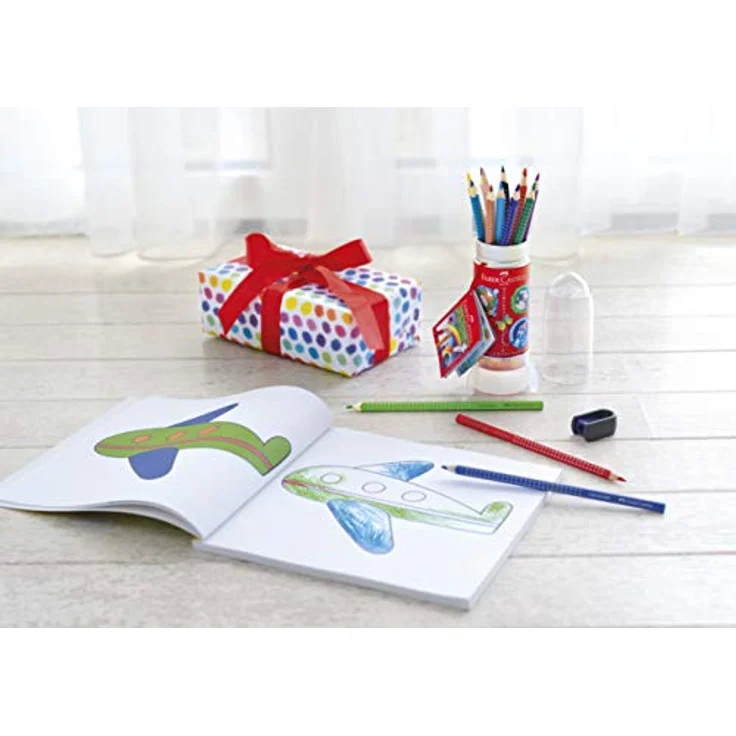 Faber-Castell Buntstift 15 Buntstifte COLOUR GRIP Rakete mit Anspitzer farbsortiert - Kreative Möglichkeiten in bunten Farben – Bild 4