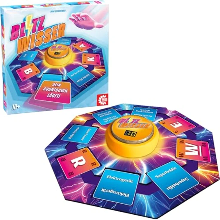 Game Factory Blitzwisser, blitzschnelles Wortspiel mit Buzzer für 2-4 Spieler, Gesellschaftsspiel ab 10 Jahren – Bild 2