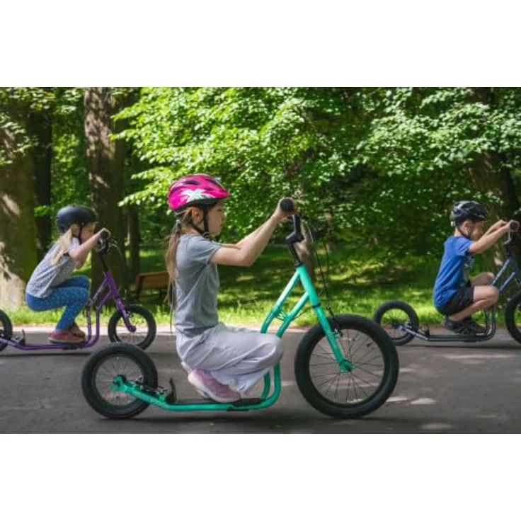 Yedoo Wzoom Y40 Kinder Tretroller, höhenverstellbar, 16/12 Zoll Luftreifen, für Kinder ab 6 Jahren, türkis – Bild 6