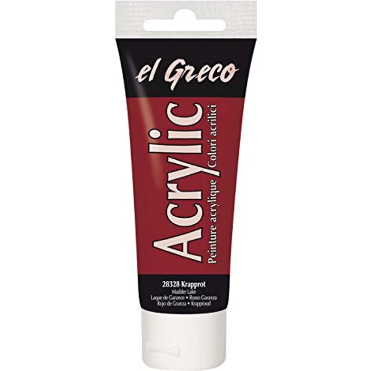 Kreul El Greco Acrylic 75 ml Tube, hochpigmentierte Acrylfarbe in krapplack, buttrig vermalbar, für pastose Malerei – Bild 1