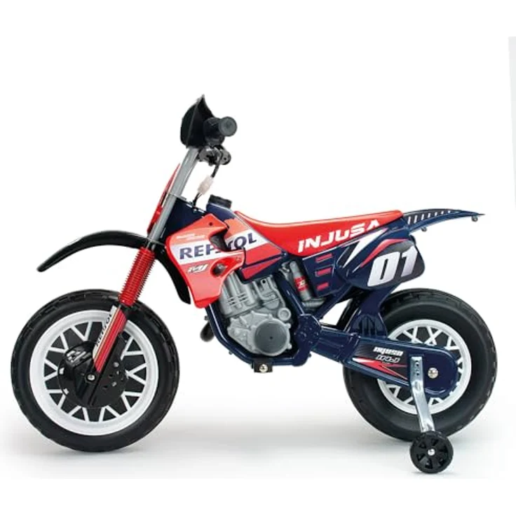 Injusa Repsol Elektromotorrad, Elektrofahrzeug für Kinder ab 3 Jahren mit Racing-Design, Stützrädern und Gaspedal – Bild 4
