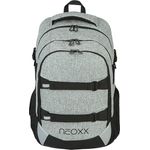 neoxx ACTIVE Pro Wool the World, Schulrucksack aus recycelten PET-Flaschen mit 3 Fächern, Geheimfach und höhenverstellbaren gepolsterten Trägern, Volumen ca. 30 Liter, farblos