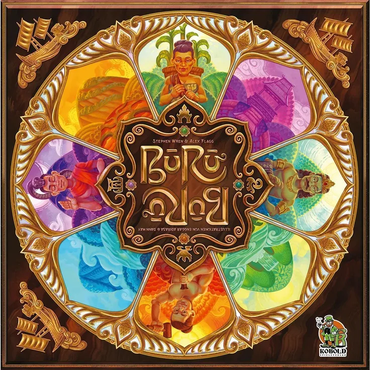 Kobold Spieleverlag Buru - Standard-Edition DE, Brettspiel über geheimen Gebote und Forschungsreisen auf einer Insel