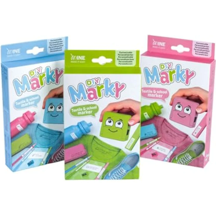 COLOP Markierstempel-Set Marky, waschfester Stempel mit 3 Zeilen Text, inkl. Pinzette und 20 Etiketten – Bild 7
