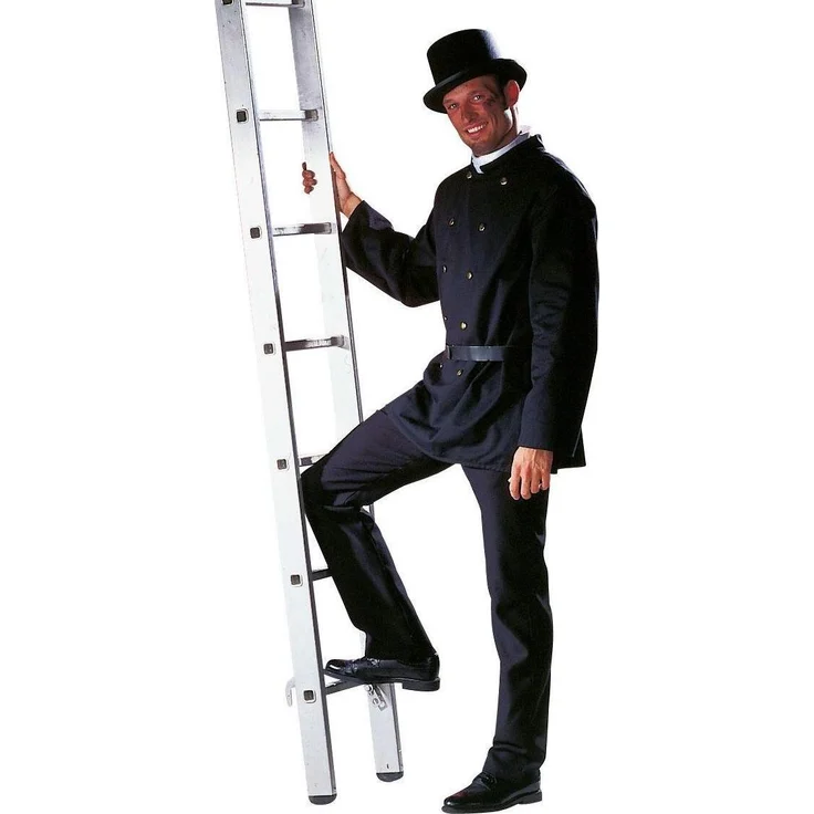 Festartikel Müller Kaminfeger Kostüm, dreiteilige Verkleidung aus 100% Polyester, schwarz, Größe 58/60 – Bild 1