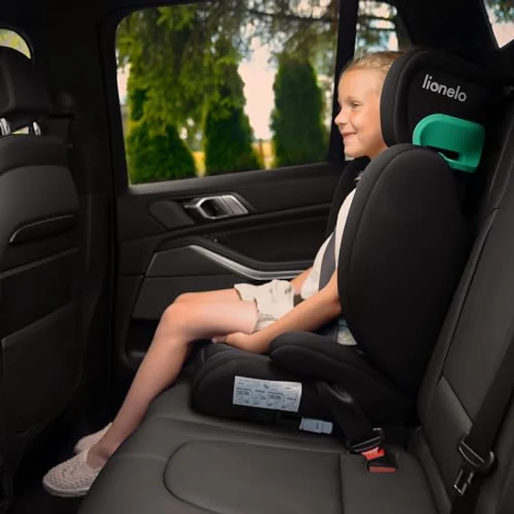 lionelo Autokindersitz HUGO I-SIZE, i-Size / ISOFIX oder Autogurte / 15-36kg, schwarz – Bild 2