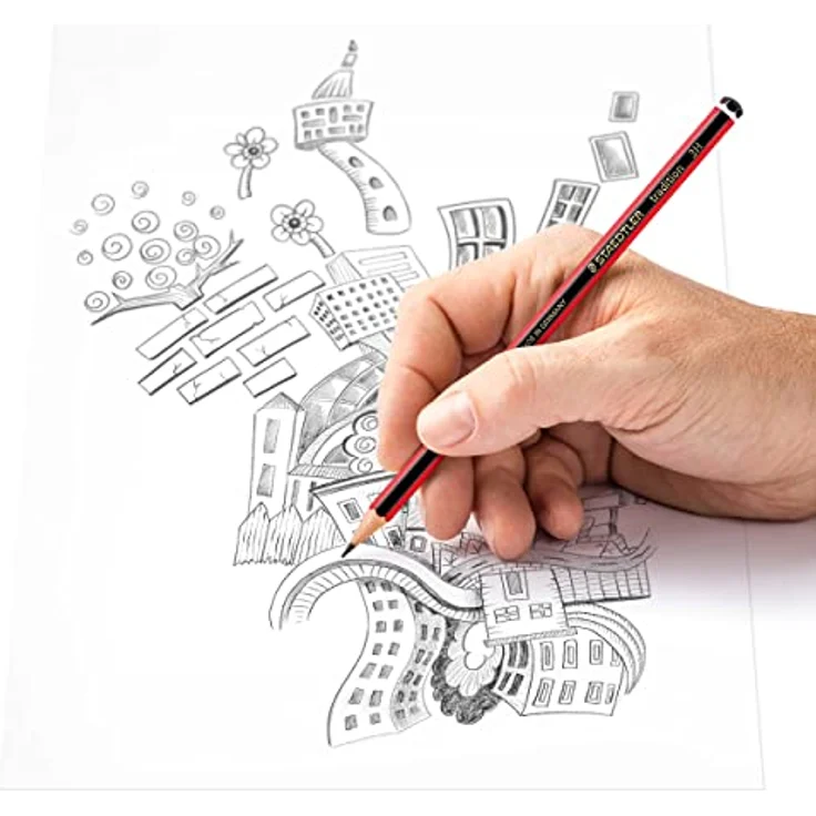 Staedtler 110-3H VE Bleistift tradition, erhöhte Bruchfestigkeit, Sechskantform, 12er Kartonetui, Härtegrad 3H – Bild 4