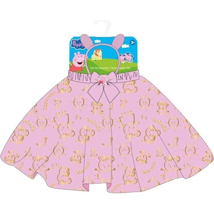 CERDÁ LIFE'S LITTLE MOMENTS Peppa Pig Beauty-Set, rosa Rock mit Haarreif mit Ohren und Schleife, Kostümzubehör für Mädchen ab 3 Jahren mit offiziellen Peppa-Design – Bild 1