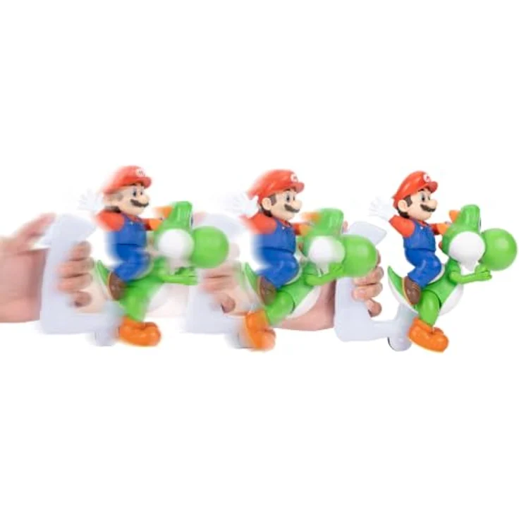Jakks Pacific Super Mario Galaxy Movie Figur Mario reitet Yoshi, 20 cm Kunststoff, dynamische Flugpose, mehrfarbig, ab 3 Jahren – Bild 9
