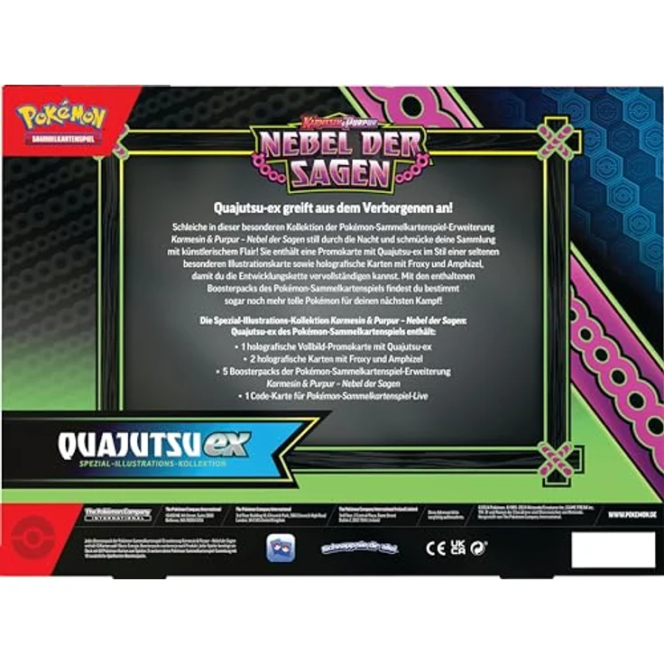 Pokémon Spezial-Illustrations-Kollektion Karmesin & Purpur – Nebel der Sagen: Quajutsu-ex (1 holografische Vollbild-Promokarte, 2 holografische Karten & 5 Boosterpacks) – Bild 4