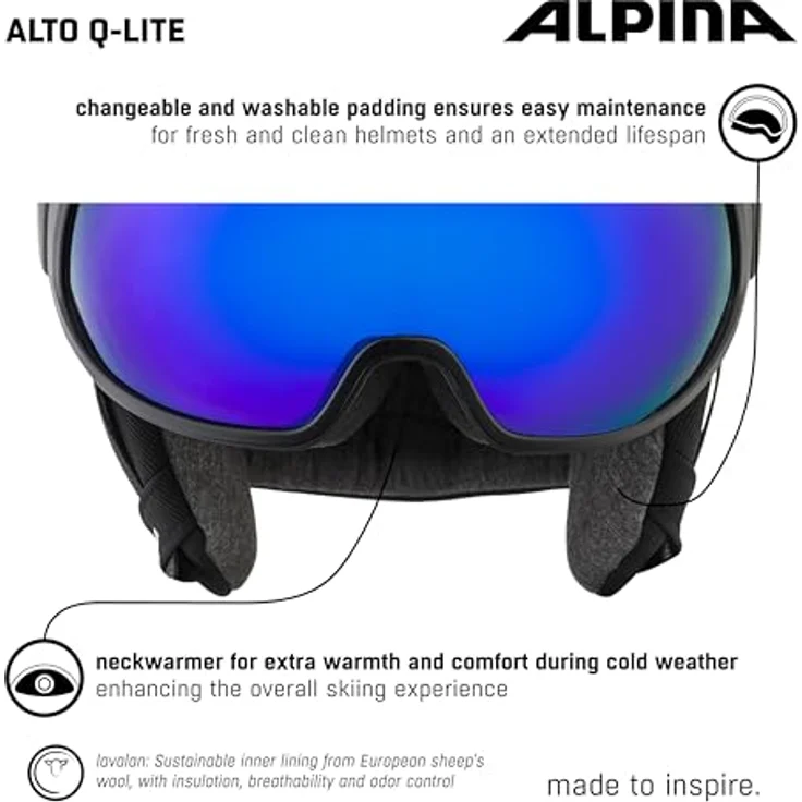 Alpina Unisex-Erwachsene Alto Q-LITE Skihelm, Lilac-Black matt, 55-59 – Bild 3