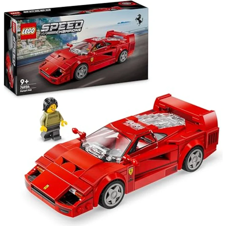 LEGO Speed Champions Ferrari F40 Supersportwagen, Bauset mit baubarem Spielzeugauto und Fahrer-Minifigur, für Kinder ab 9 Jahren, Geschenk für Jungen und Mädchen, 76934 - Preisvergleich – Bild 1