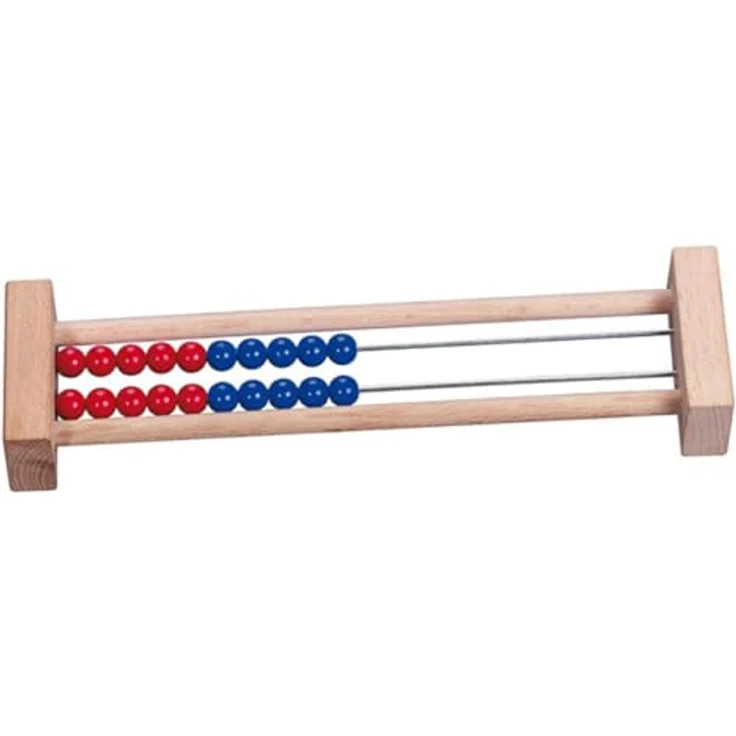 Betzold Rechenrahmen 20er Zahlenraum, Abakus mit 20 Perlen aus massiver Buche, kompakt und langlebig – Bild 1