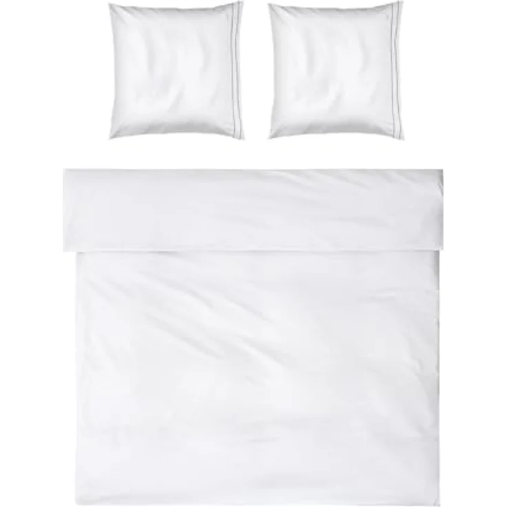 Möve MÖVE Noblesse Bettwäsche-Set 200x200 cm + 2 * 80x80 cm, 100% Baumwolle, hautsympathisch, White/Grey – Bild 1