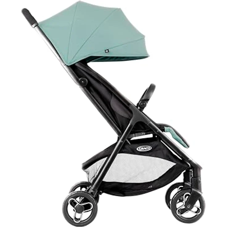 Graco Myavo™ Reisebuggy, leicht, schnell zusammenklappbar, freistehend zusammengeklappt, großem Staukorb, inkl. Regenverdeck, Mint – Bild 4
