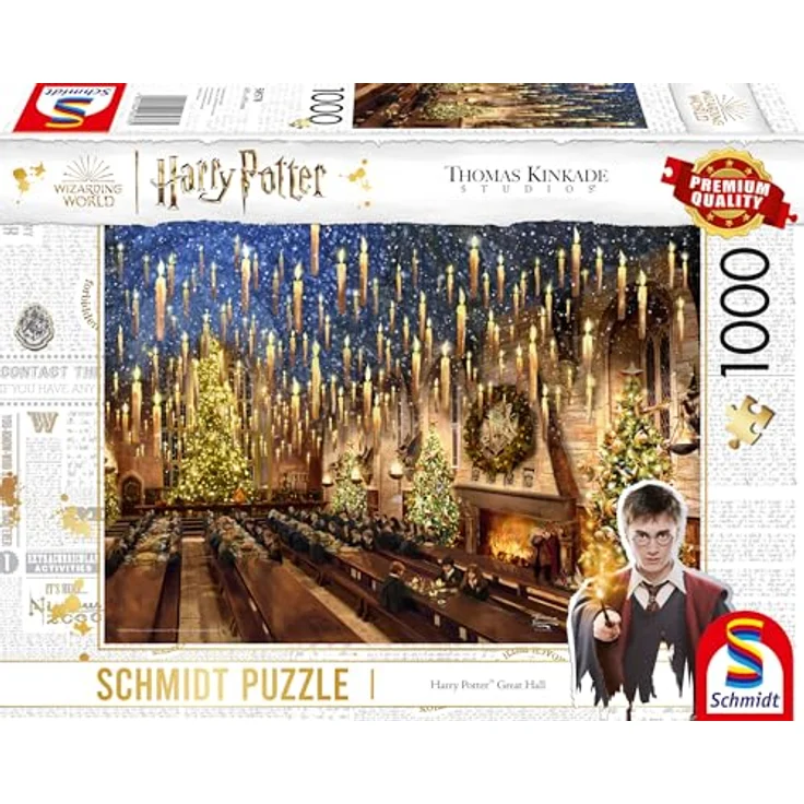 Schmidt Spiele 58578 Thomas Kinkade, Wizarding World, Harry Potter, Hall, 1000 Teile Puzzle, Mehrfarbig – Bild 1