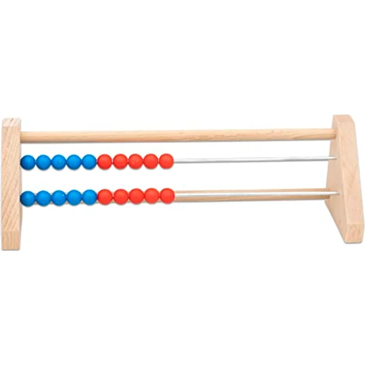 Betzold Schüler-Rechenrahmen ZR 20, Abakus aus Holz mit 20 blauen und roten Perlen für anschauliches Lernen bis 20 – Bild 3