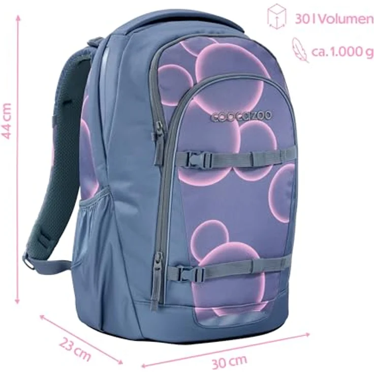 Coocazoo Schulrucksack Every „Swirl Whirl“, lila-rosa, ergonomisch, höhenverstellbar, mit Brustgurt & Hüftgurt, 30 Liter, ab der 3. Klasse – Bild 2