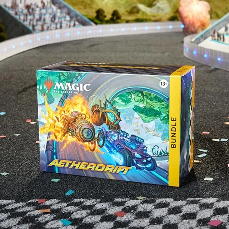 Wizards of the Coast Magic the Gathering Aetherdrift Bundle English, 9 Play Boosters, 30 Land Cards, Exclusive Accessories – Bild 2