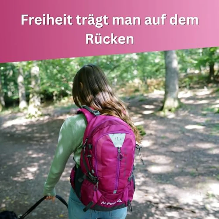NOWI Wanderrucksack 40 L, Outdoor-Rucksack mit Regenhülle, ergonomischer Design, in Blau, Pink, Limette, Navy, Olive und Schwarz – Bild 5