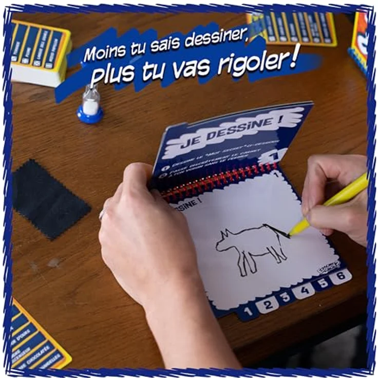 Goliath Esquissé, Französische Version, Gesellschaftsspiel ab 8 Jahren mit 100 doppelseitigen Karten und 8 Notizbüchern zum Zeichnen, 4-8 Spieler – Bild 3