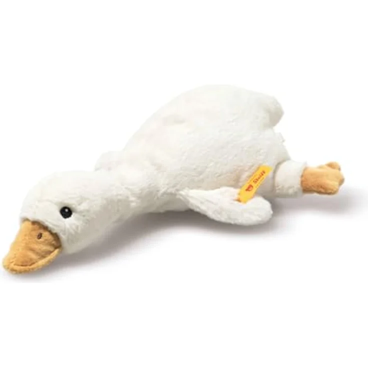 Steiff Gilda Gans Kuscheltier mit Rassel, 21 cm, weiß, für Babys ab 0 Monaten, weich & kuschelig, handgefertigt, Spielkamerad – Bild 1