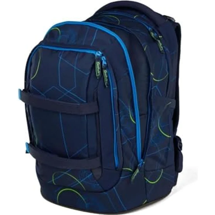 Satch Pack Schulrucksack Set 3tlg. mit 3D Soft-Mesh Rückensystem, Schlamperbox und Sportbeutel, Blue Tech – Bild 5