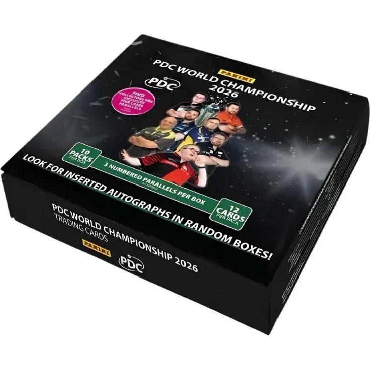 Panini PDC World Darts Championship Collectors 2026 Box, Sammelkarten mit Autogrammen und Premium Foil-Design