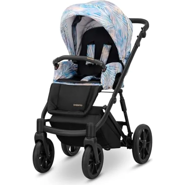 Kunert IVENTO 2in1 Kombikinderwagen, Blau/Rosa mit schwarzem Rahmen
