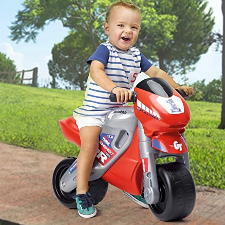 FEBER Famosa 800008171 MotoFEBER Racing - Laufräder mit Helm, für Kinder von 18 Monaten bis 3 Jahren, rot – Bild 6