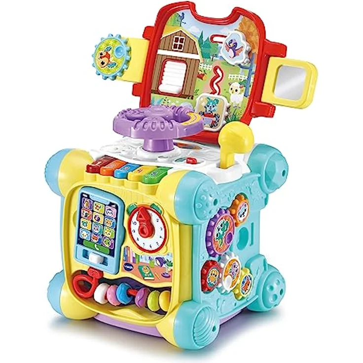VTech Baby Spielspaß-Entdeckerwürfel – Interaktiver Spielwürfel mit Musik, Formen und beweglichen Elementen – Für Kinder von 12-36 Monaten – Bild 2