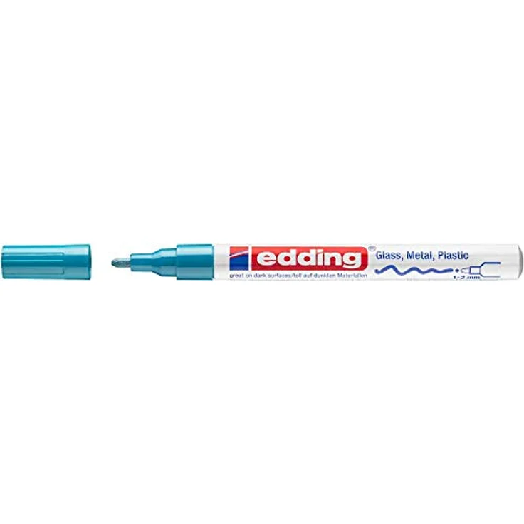 edding 751 Glanzlackmarker - hell-blau - 1 Lackmarker - Rundspitze 1-2 mm - Lackstift für Glas, Stein, Holz, Kunststoff und Papier - wasserfest, stark deckend – Bild 2