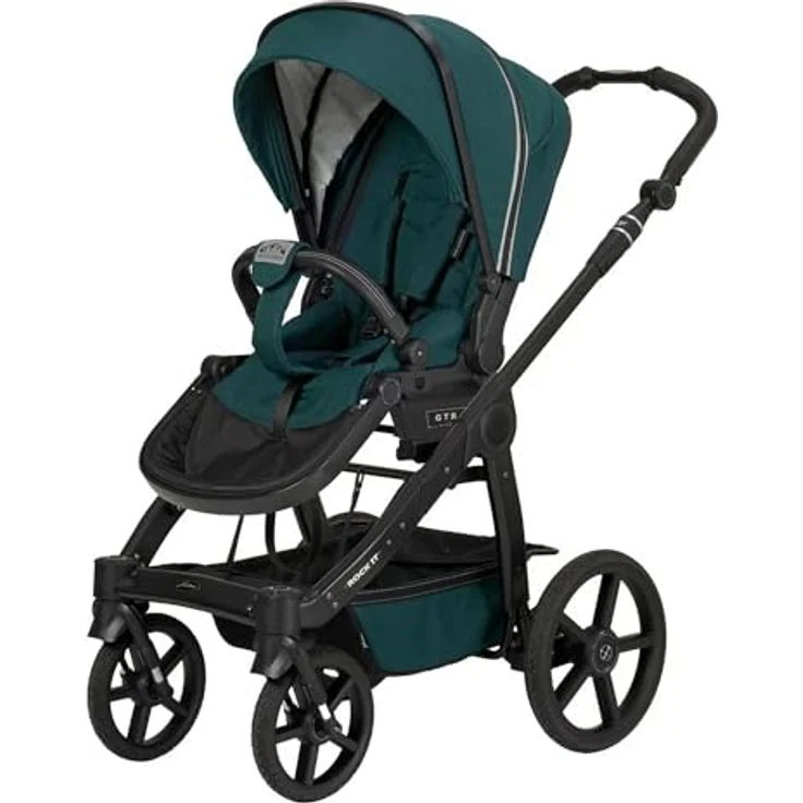Hartan Kinderwagenset Rock IT Outdoor, 3-teilig, Petrol, mit kugelgelagerten Rädern, Federung, 5-Punkte-Gurt und UV 50+ Schutz – Bild 3