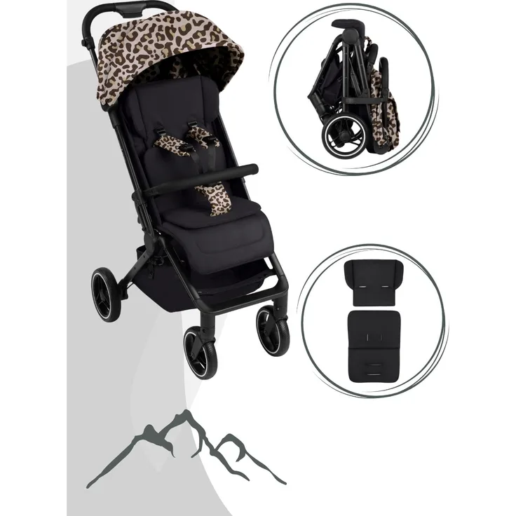 ABC Design Ping 3 Trekking Buggy, leichter Reisebuggy für Kinder ab 6 Monaten bis 22 kg, Farbe Leo