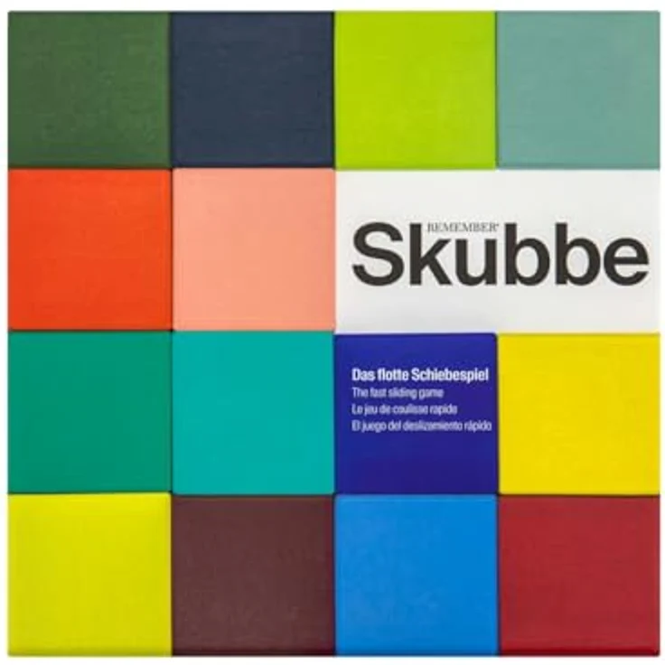 Remember Spiel Das flotte Schiebespiel Skubbe, Familienspiel mit Holzspielbrettern und 60 Vorlagekarten – Bild 1